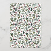 Elegante rustikale Hübsche Weihnachten Folien Feiertagskarte (Rückseite)