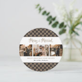 Elegante Rustikale Karierte Weihnachtskarten Feiertagskarte (Stehend Vorderseite)