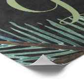 Elegante rustikale Kiefernkarten und Hochzeitszeic Poster (Ecke)