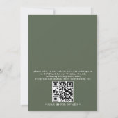 Elegante Rustikale Kiefernzweig QR-Code Hochzeit Einladung (Rückseite)