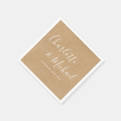 Elegante Rustikale Kraft-Signature-Hochzeit Serviette (Ecke)