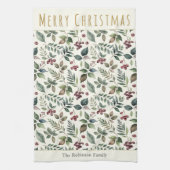 Elegante Rustikale Landschaft Personalisierte Weih Geschirrtuch (Vertikal)