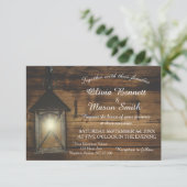 Elegante rustikale Laternenbeleuchtung Hochzeitska Einladung (Stehend Vorderseite)