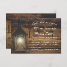 Elegante rustikale Laternenbeleuchtung Hochzeitska Einladung