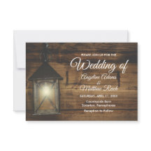 Elegante rustikale Laternenleuchten Hochzeitskarte