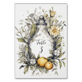 Elegante rustikale Lemon Foliage Wedding Tischnumm Tischnummer (Rückseite)