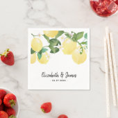 Elegante Rustikale Lemon WasserfarbenSummer Weddin Serviette (Beispiel)