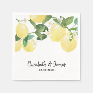 Elegante Rustikale Lemon WasserfarbenSummer Weddin Serviette