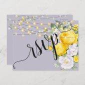 Elegante rustikale Lichter Gelbe Flo UAWG Einladun Einladungspostkarte (Vorne/Hinten)