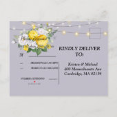 Elegante rustikale Lichter Gelbe Flo UAWG Einladun Einladungspostkarte (Rückseite)