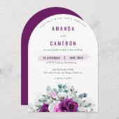 Elegante rustikale Lila Blush Geometrische Hochzei Einladung (Vorne/Hinten)