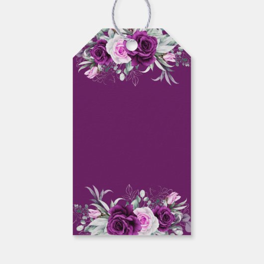 Elegante rustikale Lila Blush Geometrische Hochzei Geschenkanhänger (Rückseite)