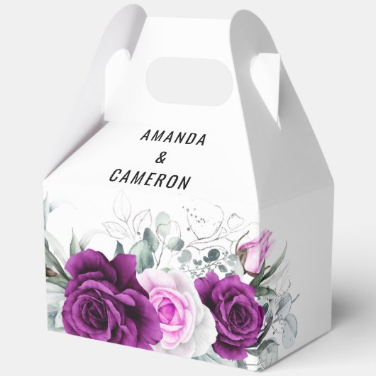 Elegante rustikale Lila Blush Geometrische Hochzei Geschenkschachtel (Vorderseite)