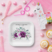 Elegante rustikale Lila Blush Geometrische Hochzei Pappteller (Party)