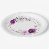 Elegante rustikale Lila Blush Geometrische Hochzei Pappteller (Schrägansicht)
