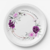 Elegante rustikale Lila Blush Geometrische Hochzei Pappteller (Vorderseite)