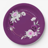 Elegante rustikale Lila Blush Geometrische Hochzei Pappteller (Vorderseite)