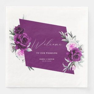 Elegante rustikale Lila Blush Geometrische Hochzei Serviette