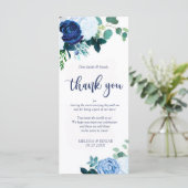 Elegante rustikale marineblaue Hochzeit danke (Stehend Vorderseite)