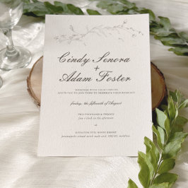 Elegante rustikale Minimalistische botanische Hoch Einladung