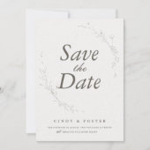 Elegante rustikale Minimalistische botanische Hoch Save The Date (Vorderseite)