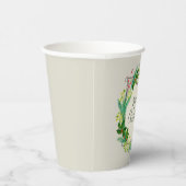 Elegante rustikale moderne grüne Taupe Frohe Weihn Pappbecher (Rechts)