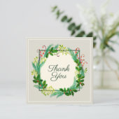 Elegante rustikale moderne grüne Taupe Vielen Dank Dankeskarte (Stehend Vorderseite)