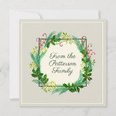 Elegante rustikale moderne grüne Taupe Vielen Dank Dankeskarte (Rückseite)