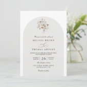 Elegante Rustikale Monogramm Florale QR-Code-Hochz Einladung (Stehend Vorderseite)