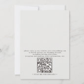 Elegante Rustikale Monogramm Florale QR-Code-Hochz Einladung (Rückseite)