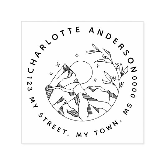 Elegante Rustikale nächtliche Blume Rücksendeadres Permastempel (Design)