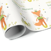 Elegante rustikale Niedliche Woodland Fun Fox Kind Geschenkpapier (Rolleneckpunkt)