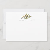 Elegante Rustikale Olive Branch Personalisiert Not Mitteilungskarte (Vorderseite)
