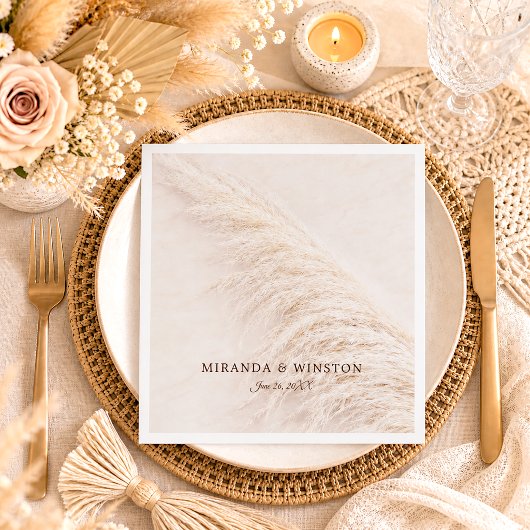 Elegante Rustikale Pampas Grass Wedding Serviette
