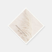 Elegante Rustikale Pampas Grass Wedding Serviette (Ecke)