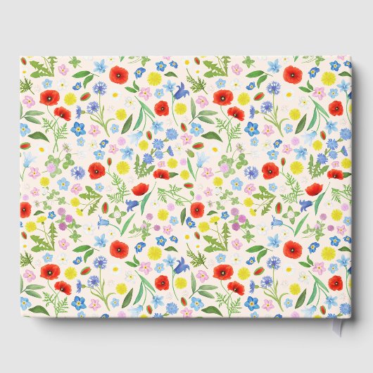 Elegante rustikale Partyflora Gästebuch (Rückseite)