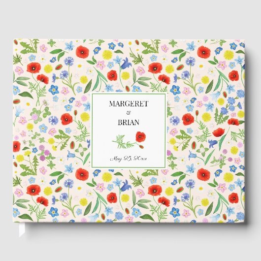 Elegante rustikale Partyflora Gästebuch (Vorderseite)