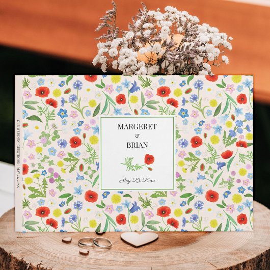 Elegante rustikale Partyflora Gästebuch