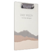 Elegante Rustikale Pastel Blush Kraft Bergregion Klemmbrett (Rechts)