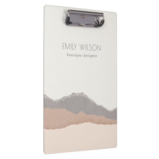 Elegante Rustikale Pastel Blush Kraft Bergregion Klemmbrett (Rechts)