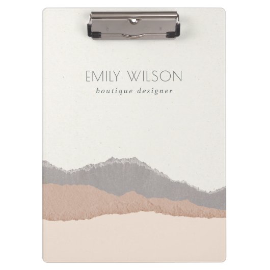 Elegante Rustikale Pastel Blush Kraft Bergregion Klemmbrett (Vorderseite)