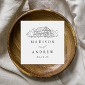 Elegante Rustikale Personalisierte Hochzeit Serviette