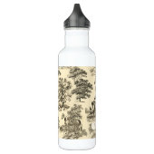 Elegante Rustikale Pferde Bäume Beige Tan Edelstahlflasche (Links)