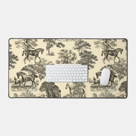 Elegante Rustikale Pferde Bäume Beige Tan Schreibtischunterlage (Tastatur & Maus)