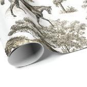 Elegante Rustikale Pferde Beige Toile Geschenkpapier (Rolleneckpunkt)