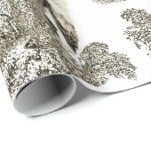 Elegante Rustikale Pferde Beige Toile Nahtlos Geschenkpapier (Rolleneckpunkt)