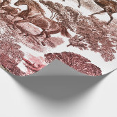 Elegante Rustikale Pferde Rote Brown Toile Geschenkpapier (Ecke)