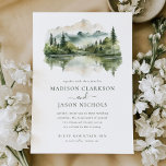Elegante Rustikale Pine Bergwelt Hochzeit Einladung<br><div class="desc">Elegante rustikale Pine Mountain Landscape Wedding Invitation verfügt über eine einzigartige Kalligraphie-Skript gepaart mit stilvollem Typ und eine elegante Berglandschaft Wasserfarbe.</div>