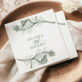 Elegante Rustikale Pine Branch Woodland Hochzeit Serviette