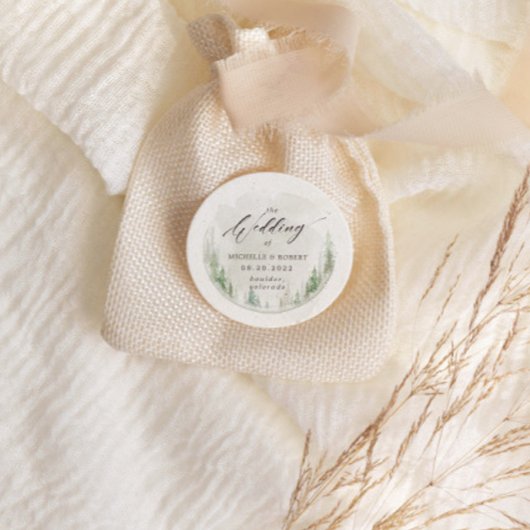 Elegante Rustikale Pinienwälder Runder Aufkleber